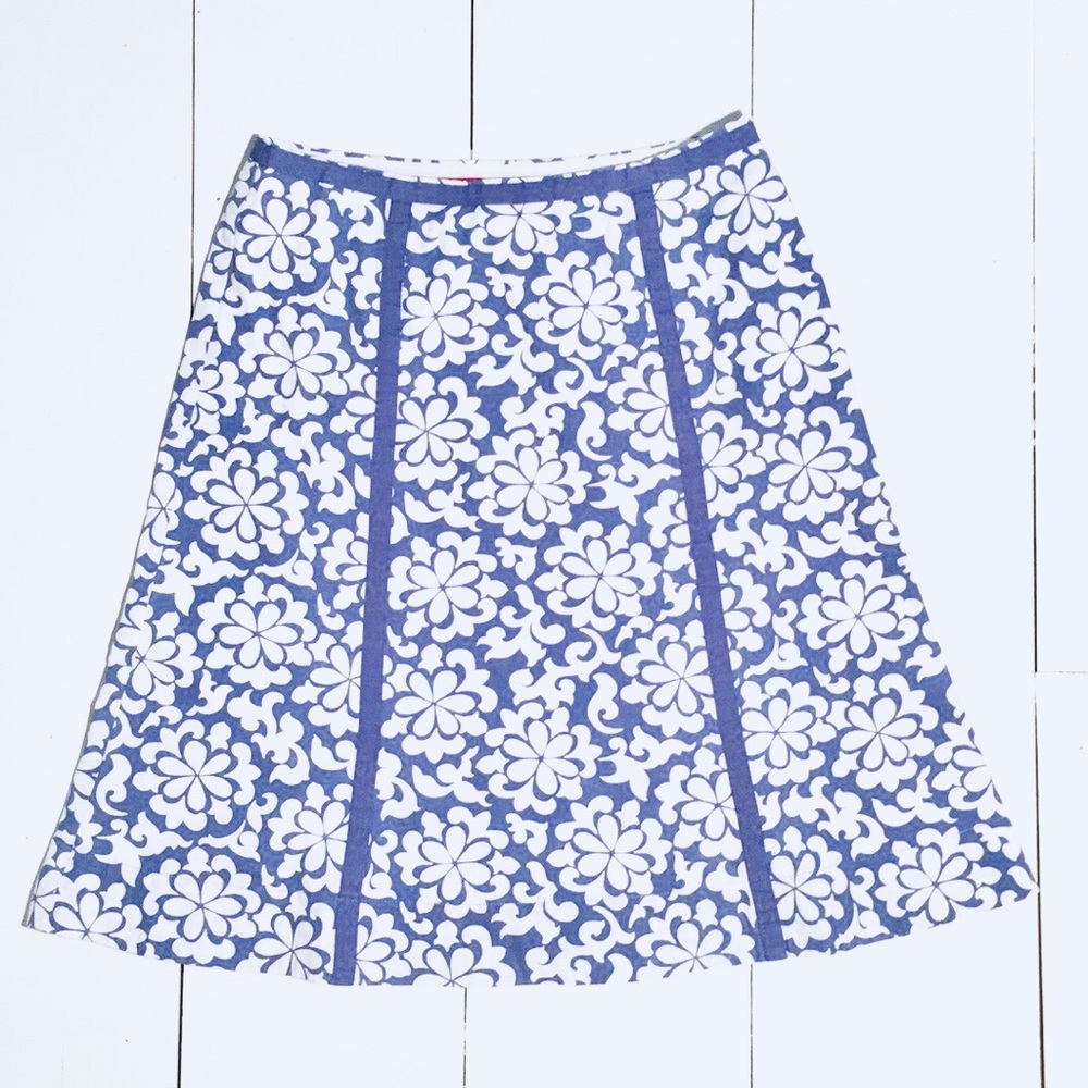 Boden Purple Flower A-Line Skirt